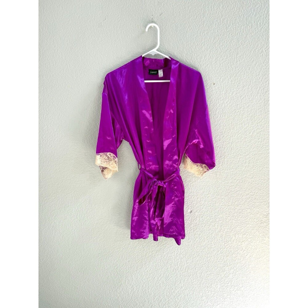 Frederick’s Of Hollywood Vintage Satin Robe Purple Size Small Coquette